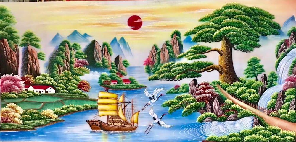 Khám Phá Vẻ Đẹp Tuyệt Vời Của Tranh Đá Quý Thuận Buồm Xuôi Gió Ánh Nguyệt