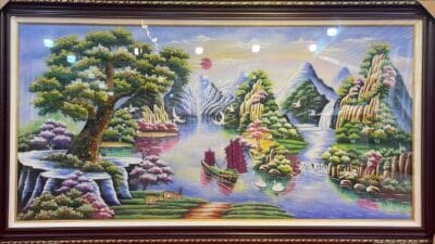Tranh đá quý sơn thuỷ hữu tình