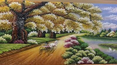 Tranh đá quý con đường thành công