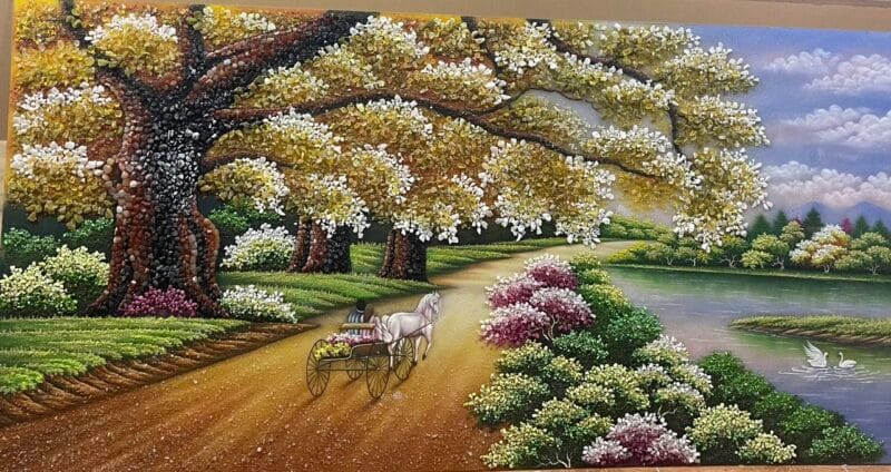 Tranh đá quý con đường thành công