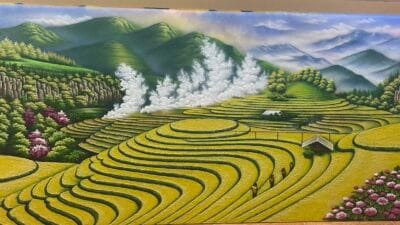 Tranh đá quý ruộng bậc thang