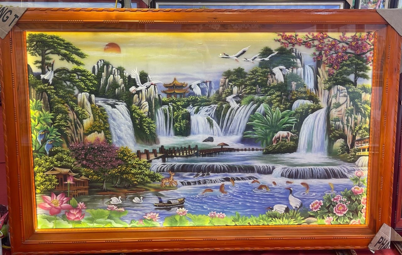 Tranh đá quý sơn thuỷ hữu tình