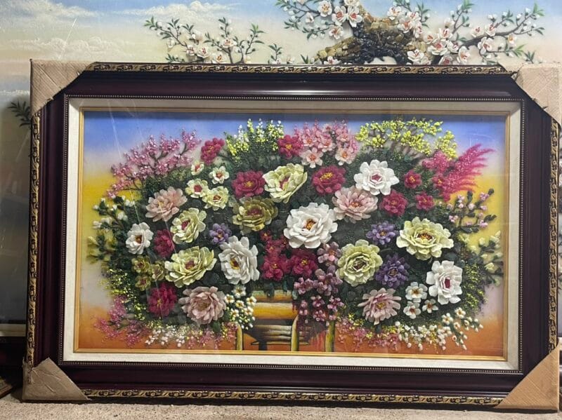 Tranh đá quý bát hồng