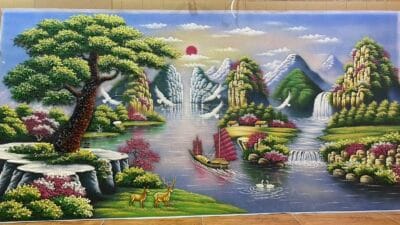 Tranh đá quý sơn thuỷ hữu tình
