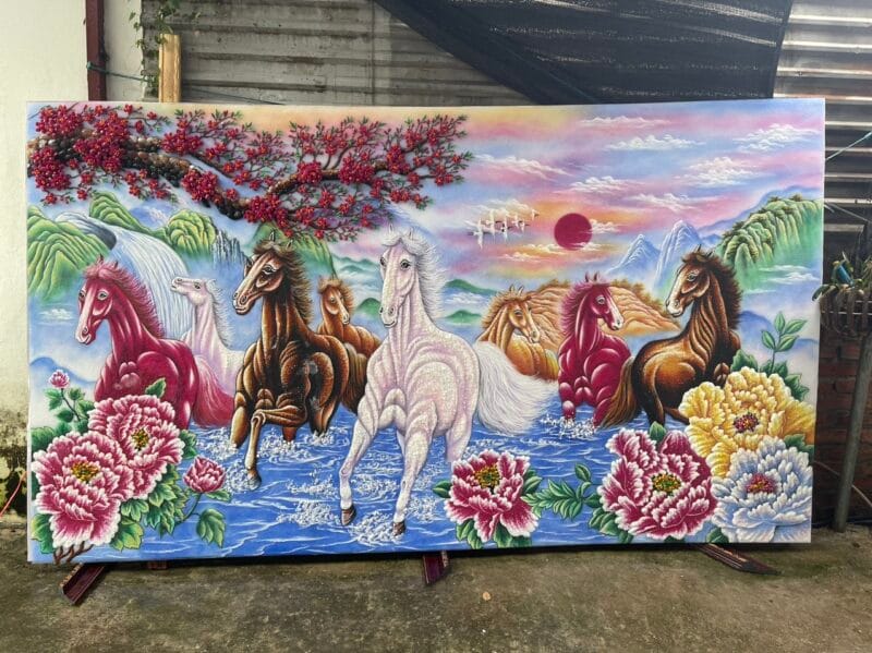 Tranh đá quý mã đáo thành công