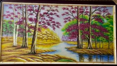 Tranh đá quý rừng lá đỏ