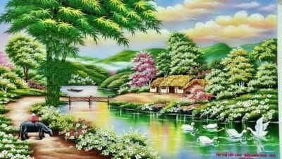 Tranh đá quý đồng quê