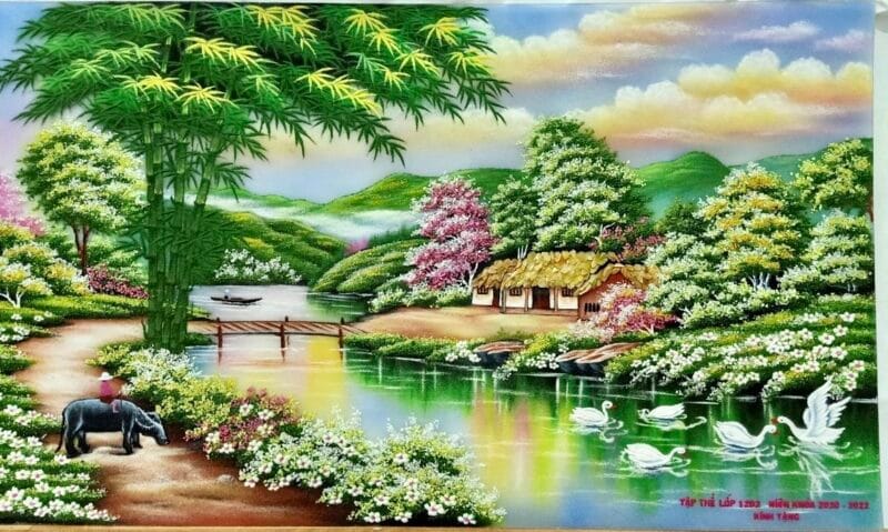 Tranh đá quý đồng quê