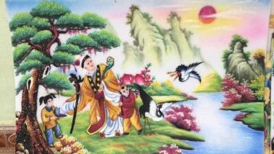 Tranh đá quý mừng thọ