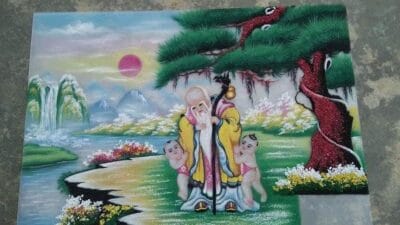 Tranh đá quý mừng thọ