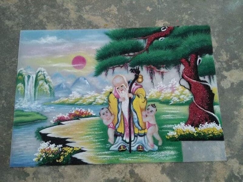 Tranh đá quý mừng thọ