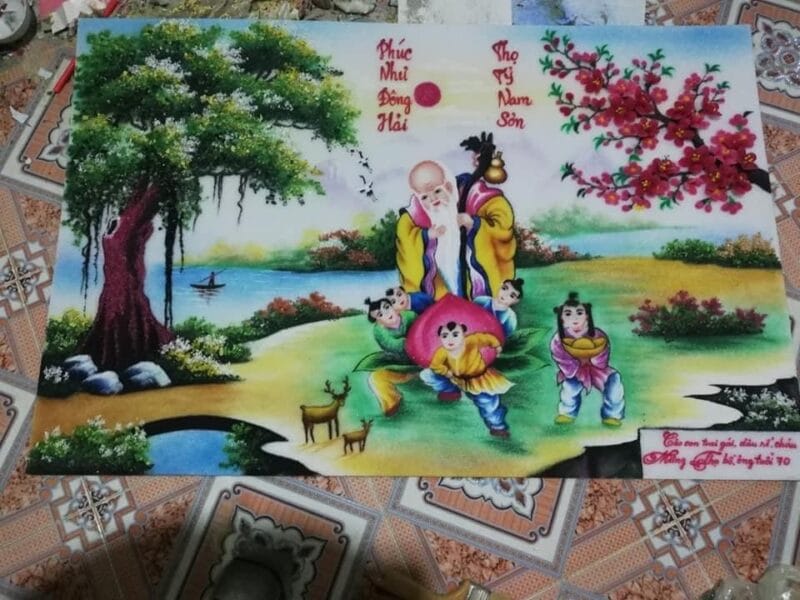 Tranh đá quý nừng thọ