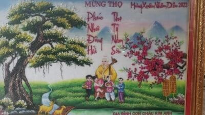Tranh đá quý mừng thọ