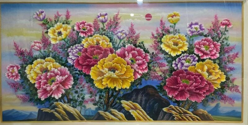 Tranh đá quý hoa mẫu đơn