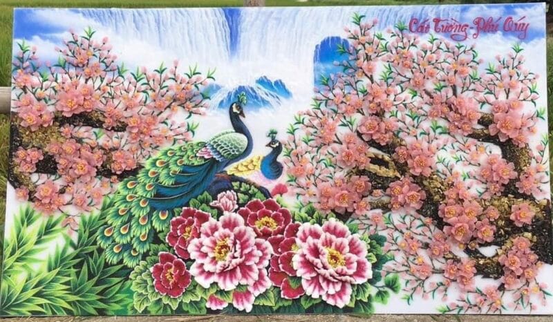 Tranh đá quý đôi uyên ương