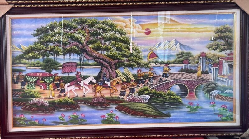 Tranh đá quý vinh quy bái tổ