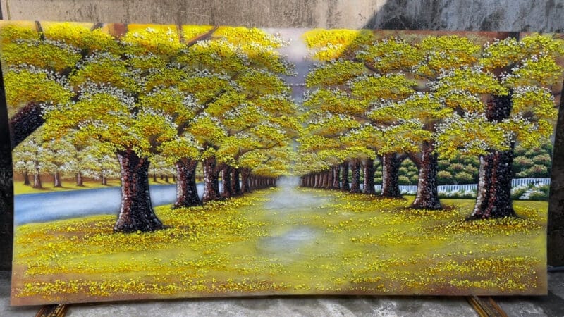 Tranh đá quý mùa thu vàng