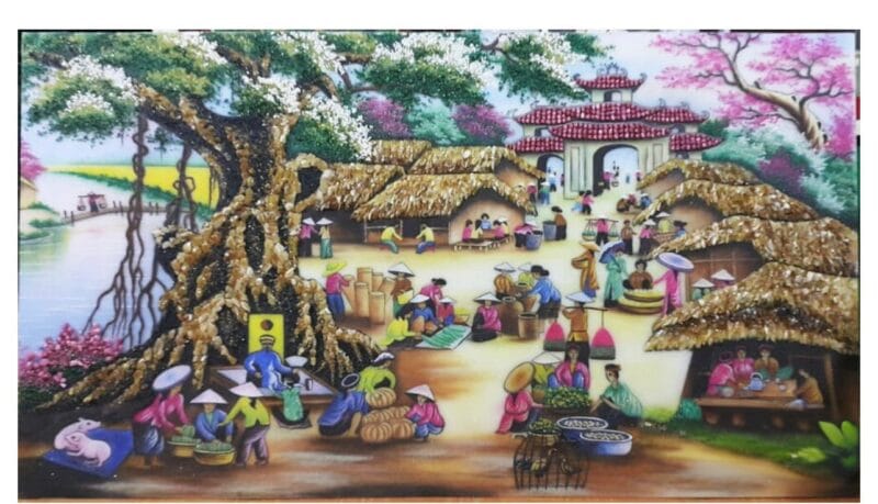 Tranh đá quý chợ quê