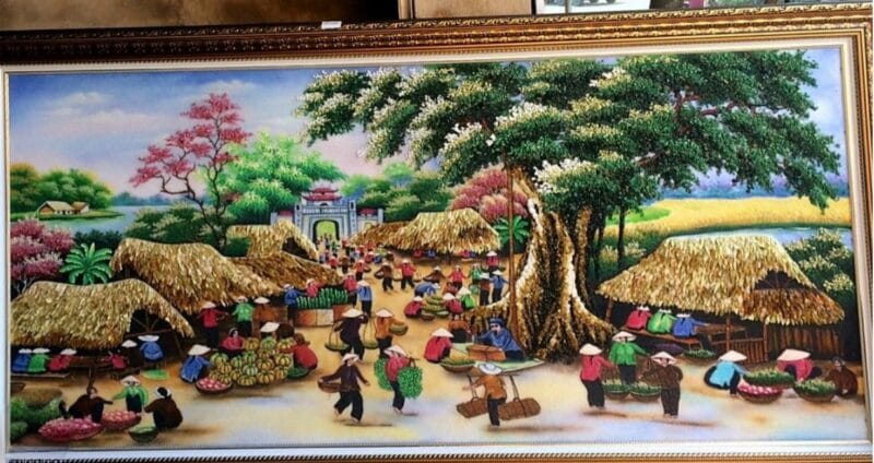 Tranh đá quý chợ quê