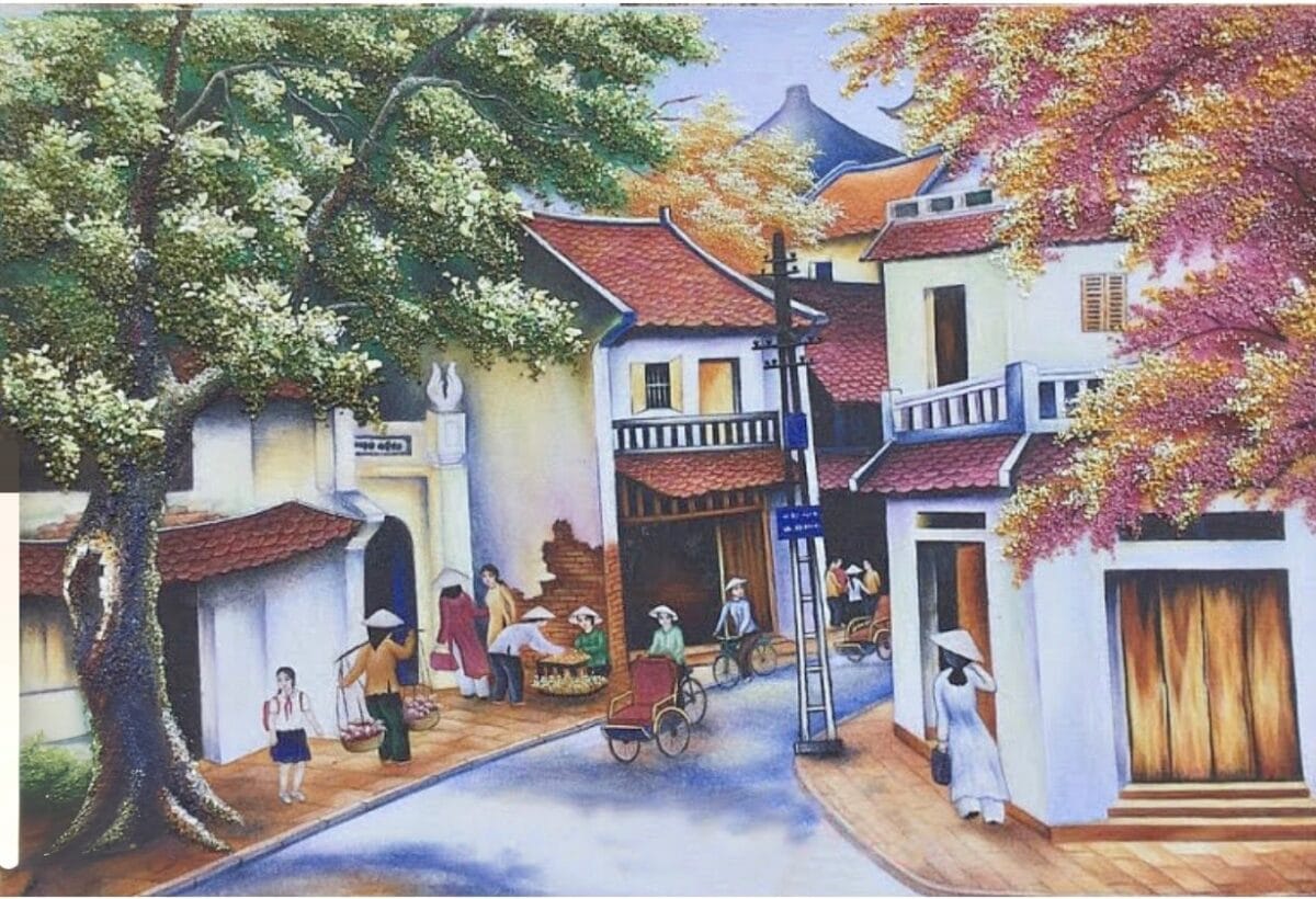 Tranh đá quý phố cổ