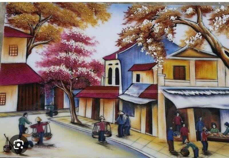 Tranh đá quý phố cổ
