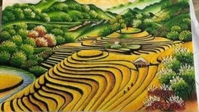 Tranh đá quý ruộng bậc thang